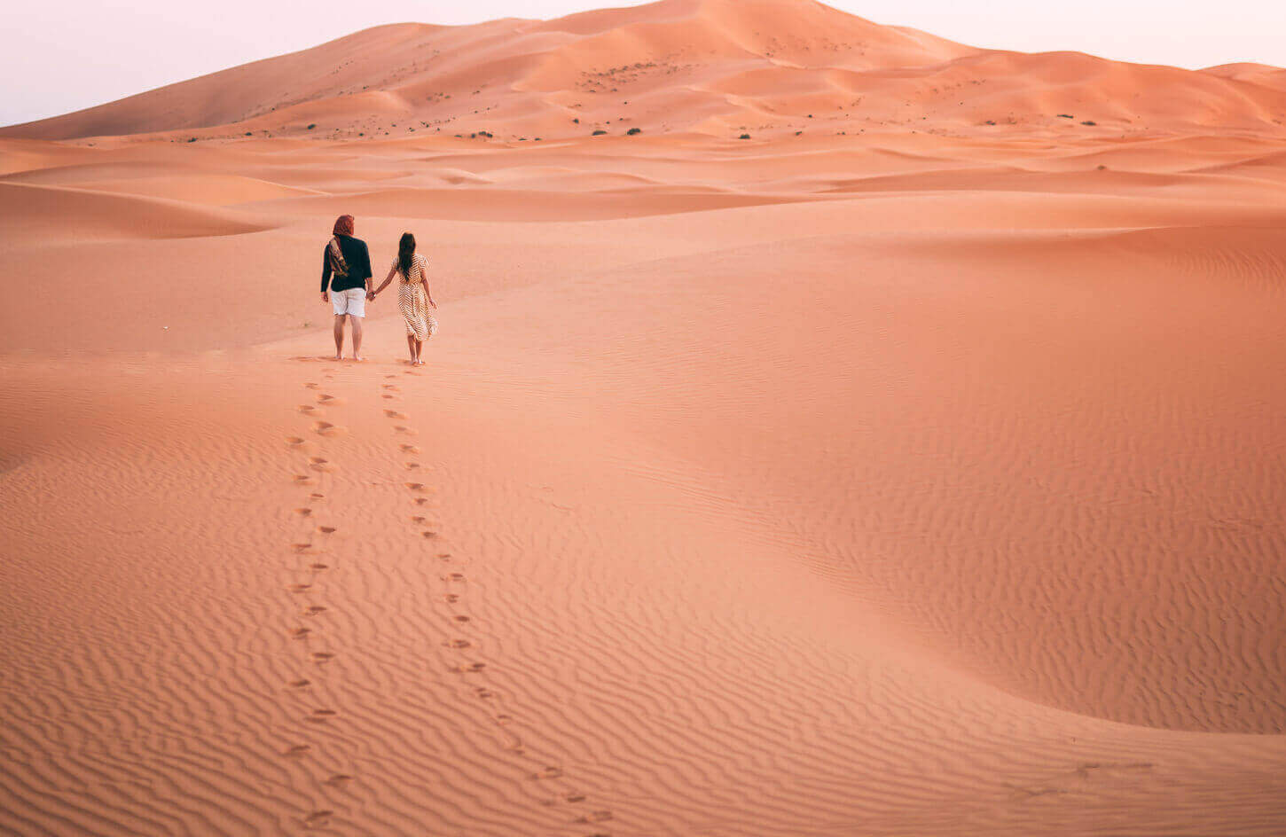 A couple from a safari in the desert of Egypt