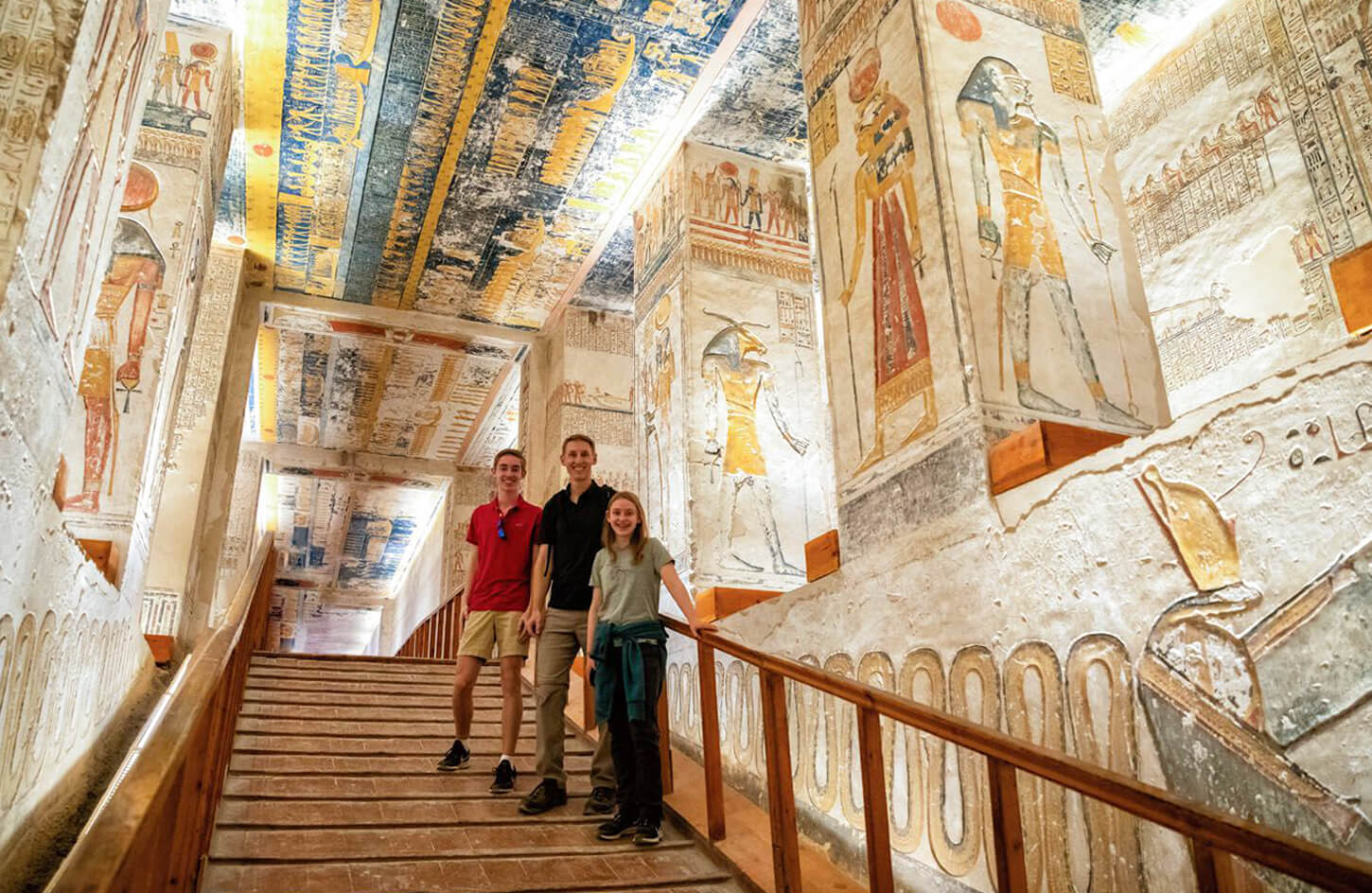 Tourists inside the Valley of the Kings in Luxor