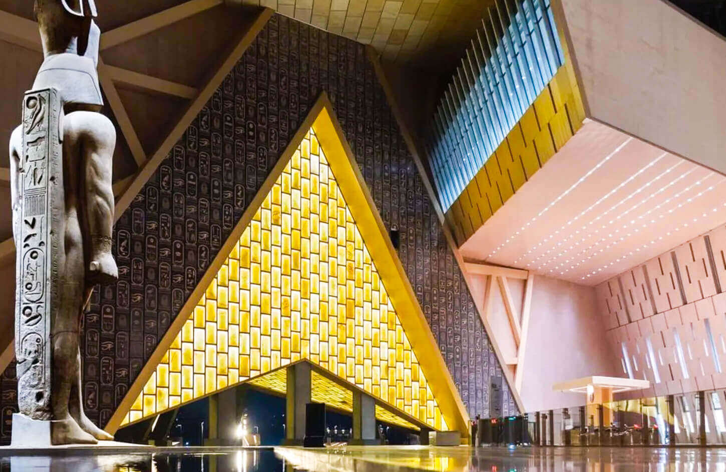 One of the magnificent entrances to the Grand Egyptian Museum
