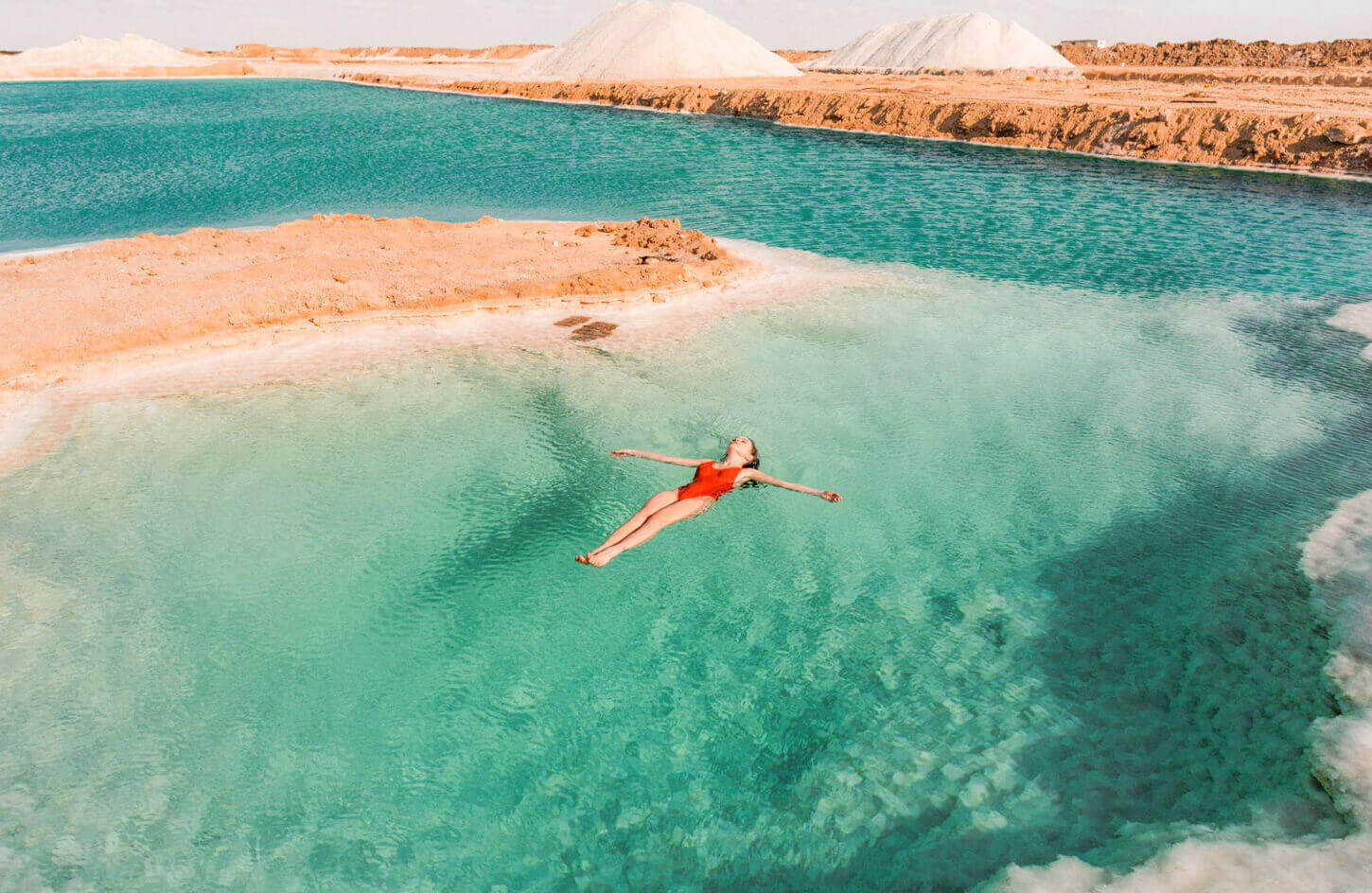 A girl in salt lakes