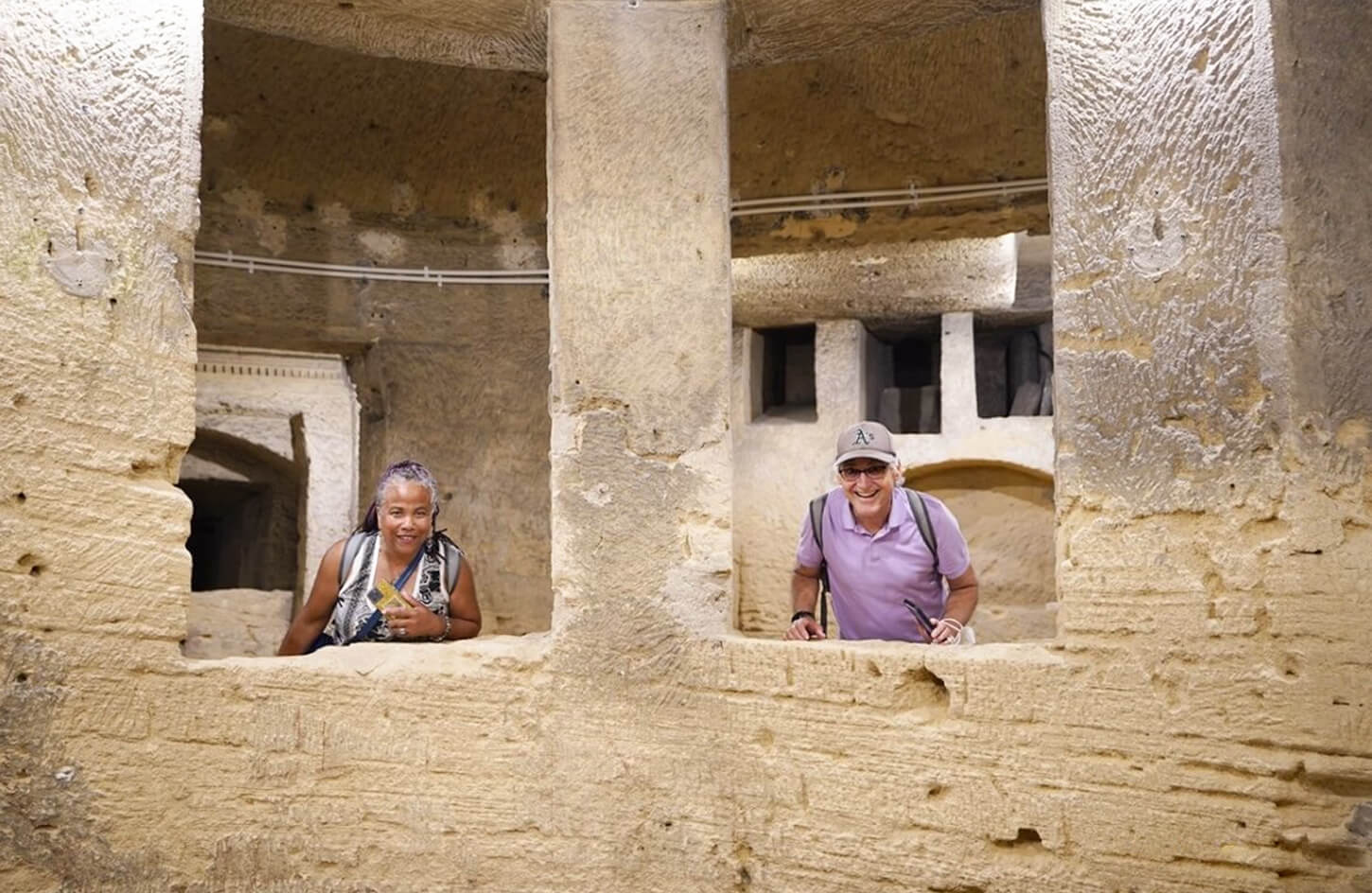 Some tourists from Kom El Shoqafa in Alexandria