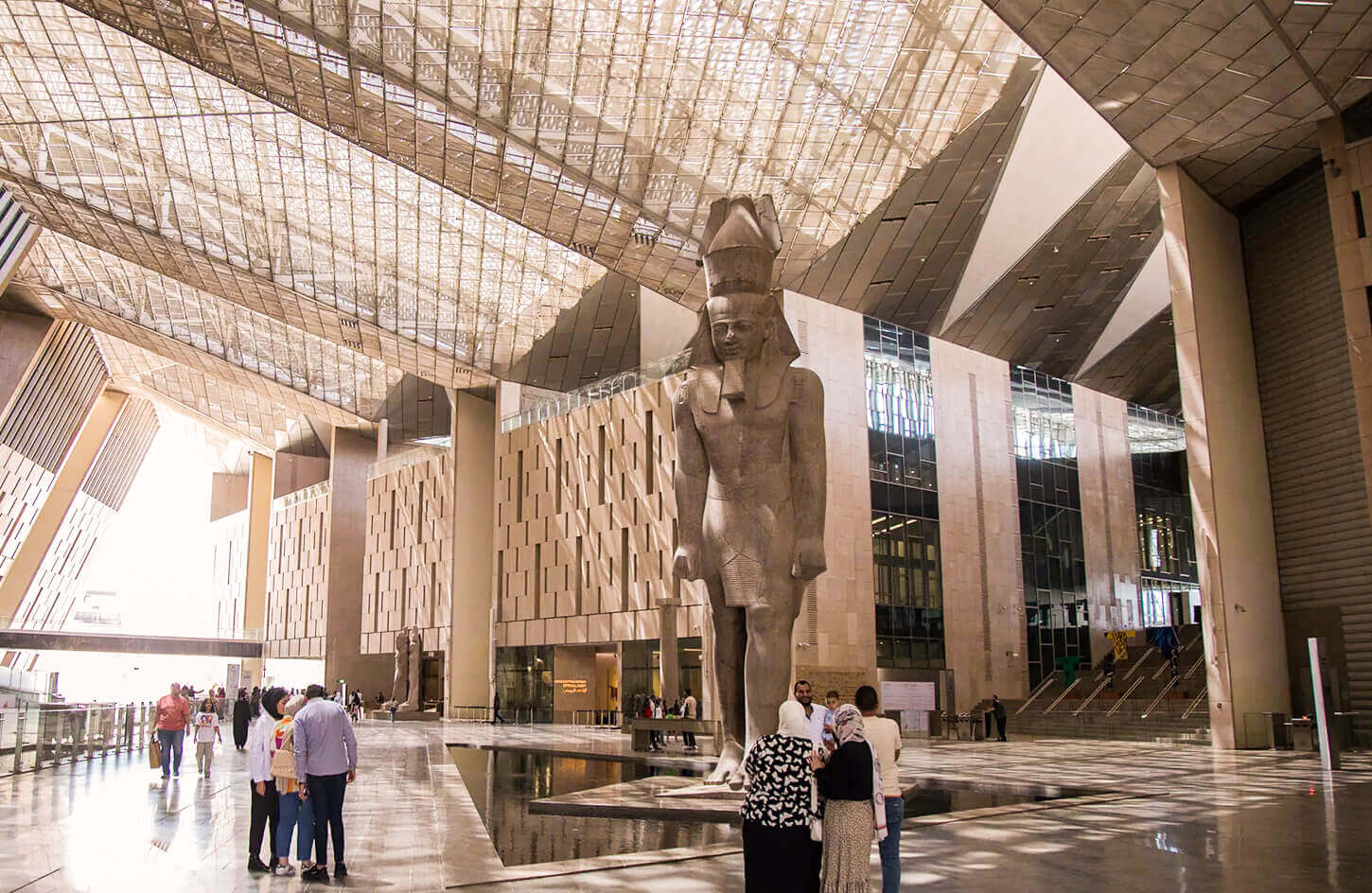 The statue of Ramses from the entrance to the Grand Egyptian Museum
