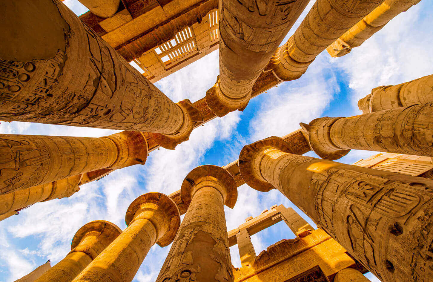 The columns of the Great Hypostyle Hall at Karnak