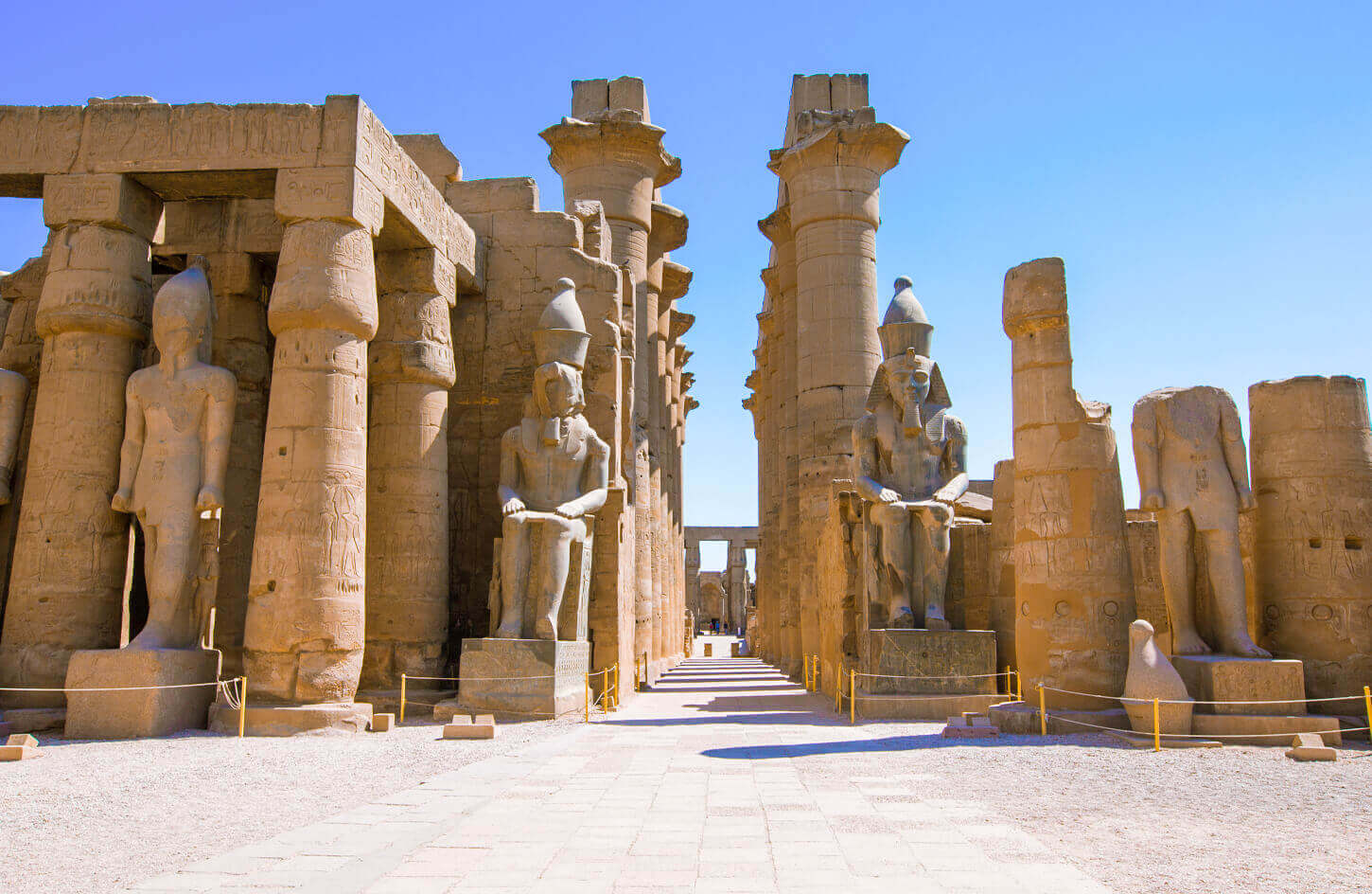 The wonderful statues in front of the entrance to Luxor Temple