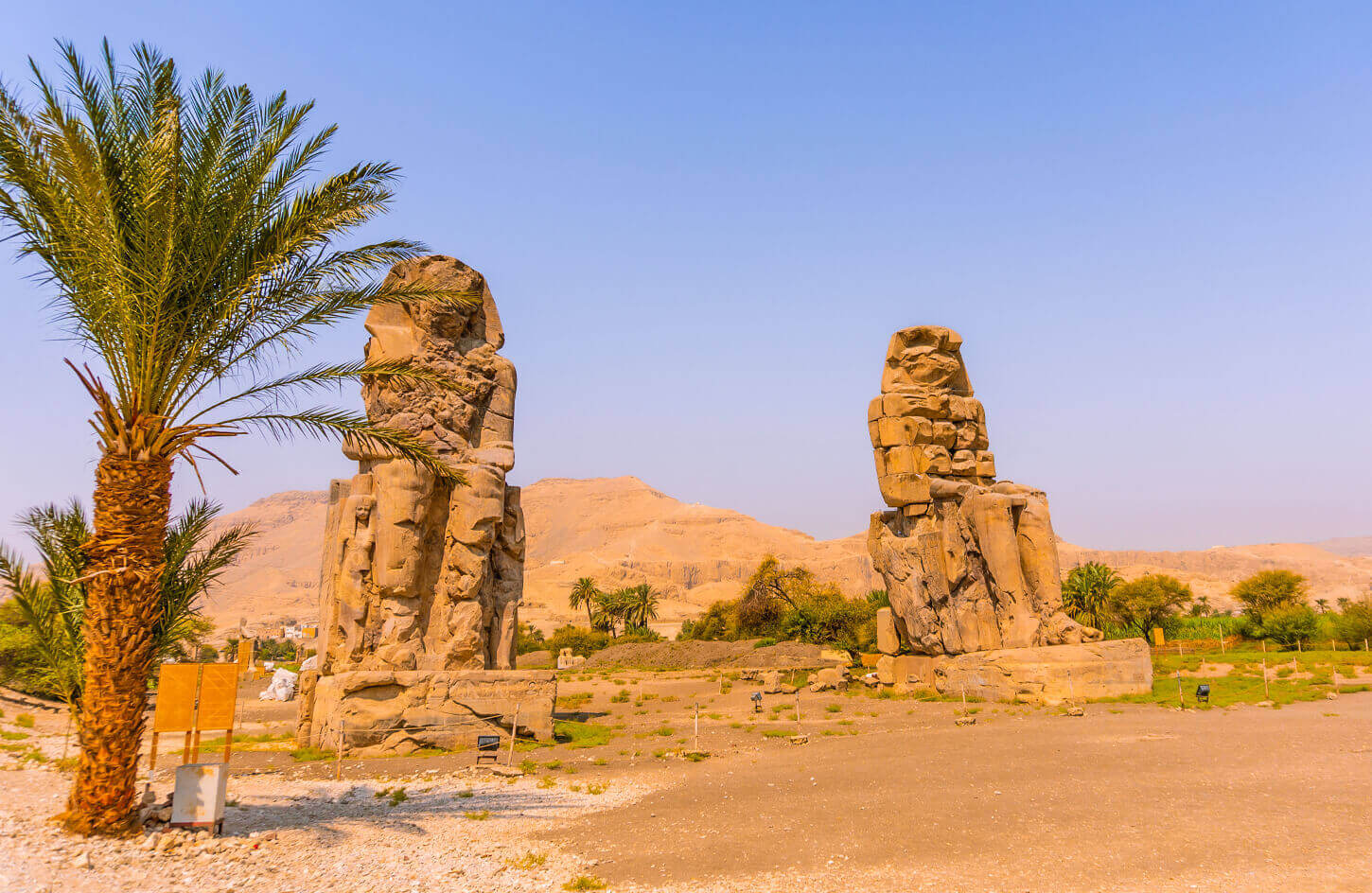 Couple from their visit to the two statues of Memnon in Luxor