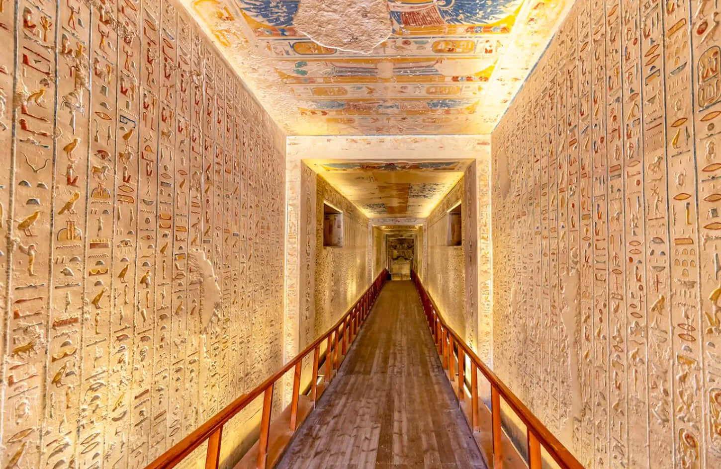 Interior tomb corridor in the Valley of the Kings