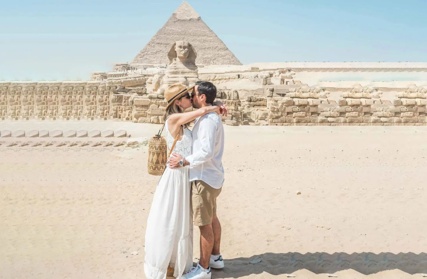 The couple at the Giza Pyramids