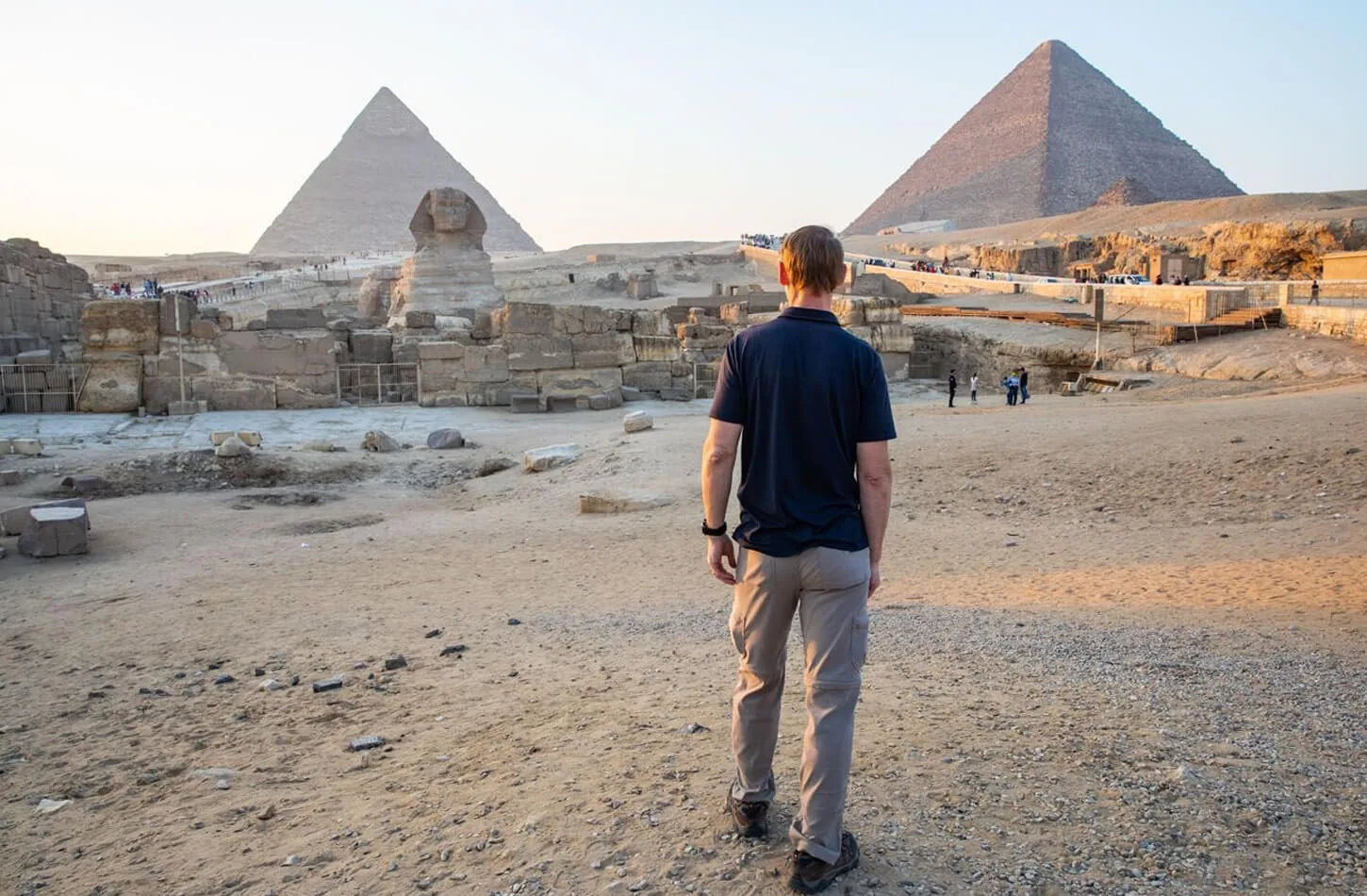 View of the Giza Pyramids and the Great Sphinx