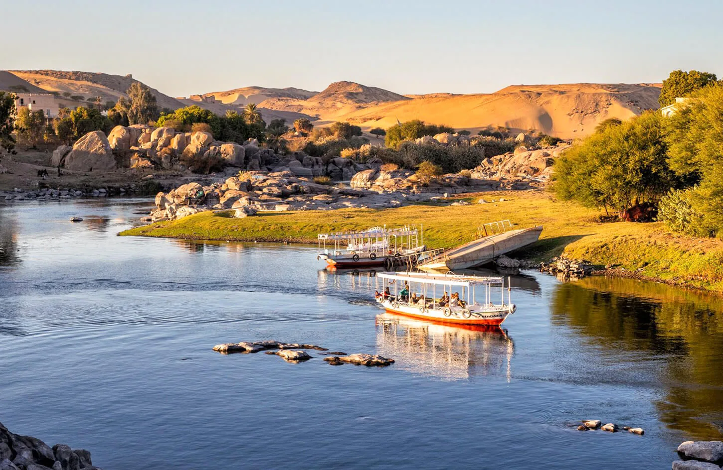A felucca on the Nile River in Aswan