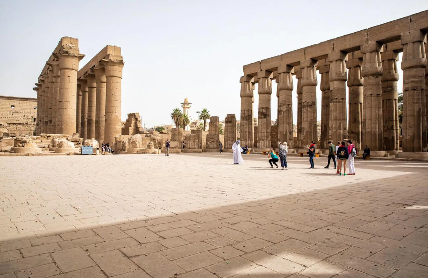 Some tourists in Luxor Temple