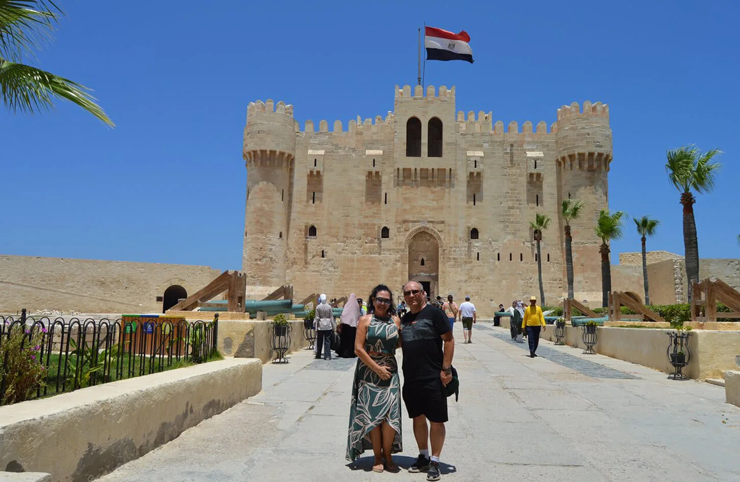 Couple in front of Qaitbay Citadel in Alexandria