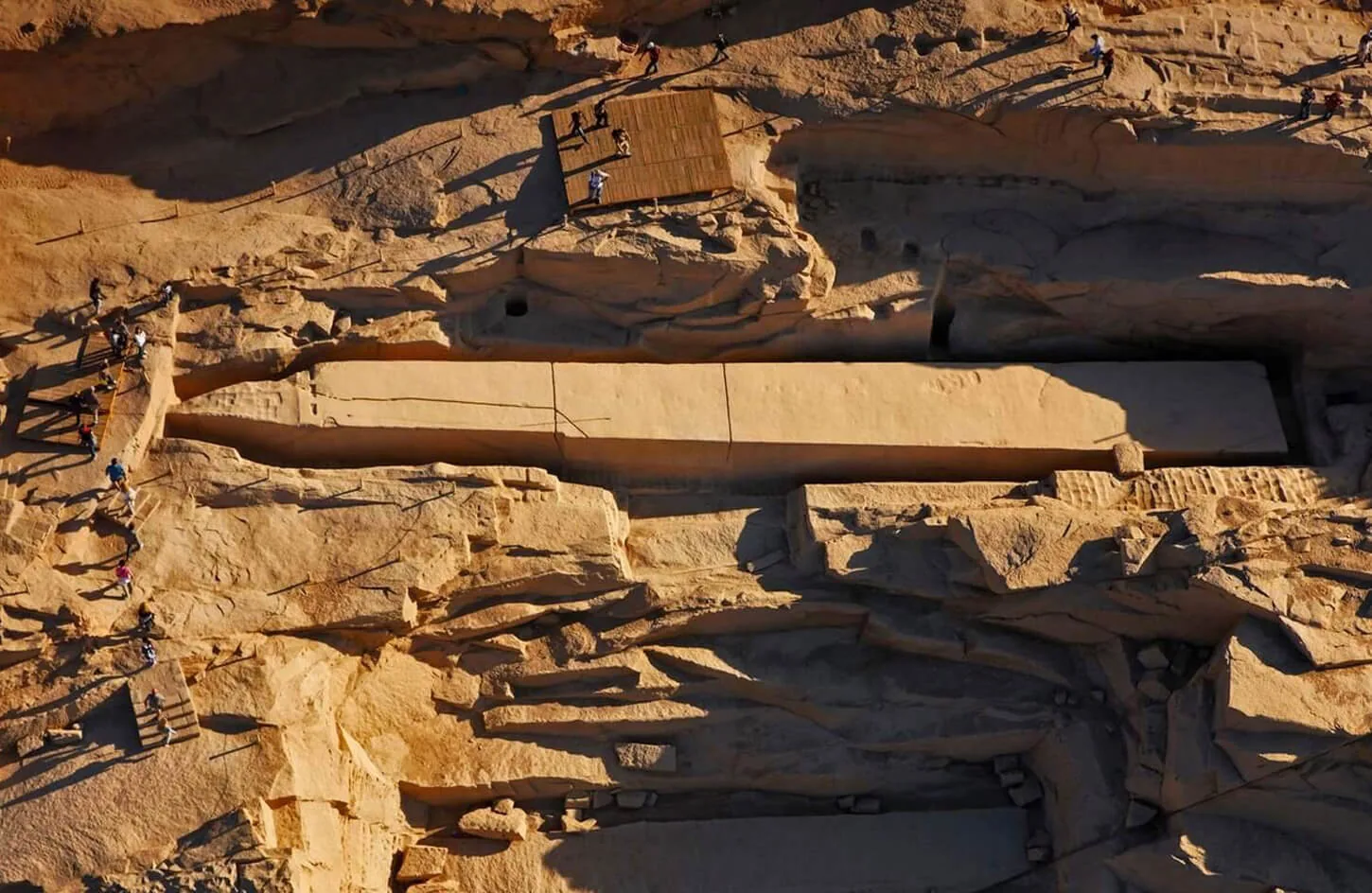 Amazing shot of an unfinished obelisk in Aswan