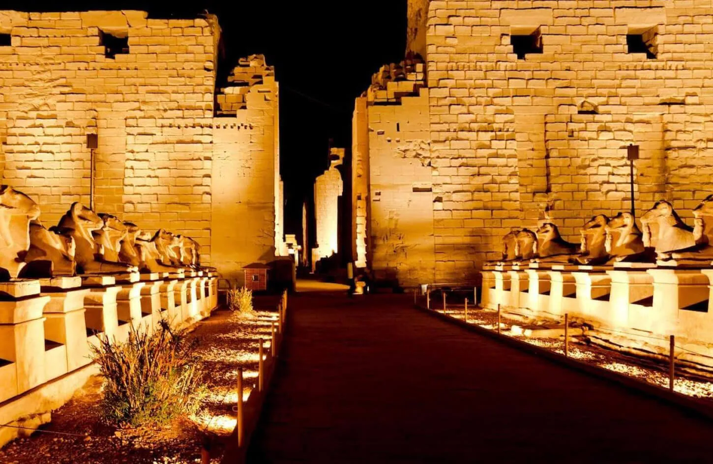 Fantastic views of the entrance to Karnak temple from the light and sound show