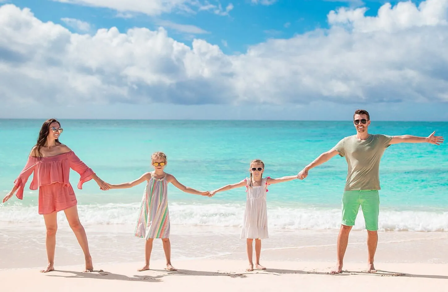 Family visiting Hurghada on the Red Sea