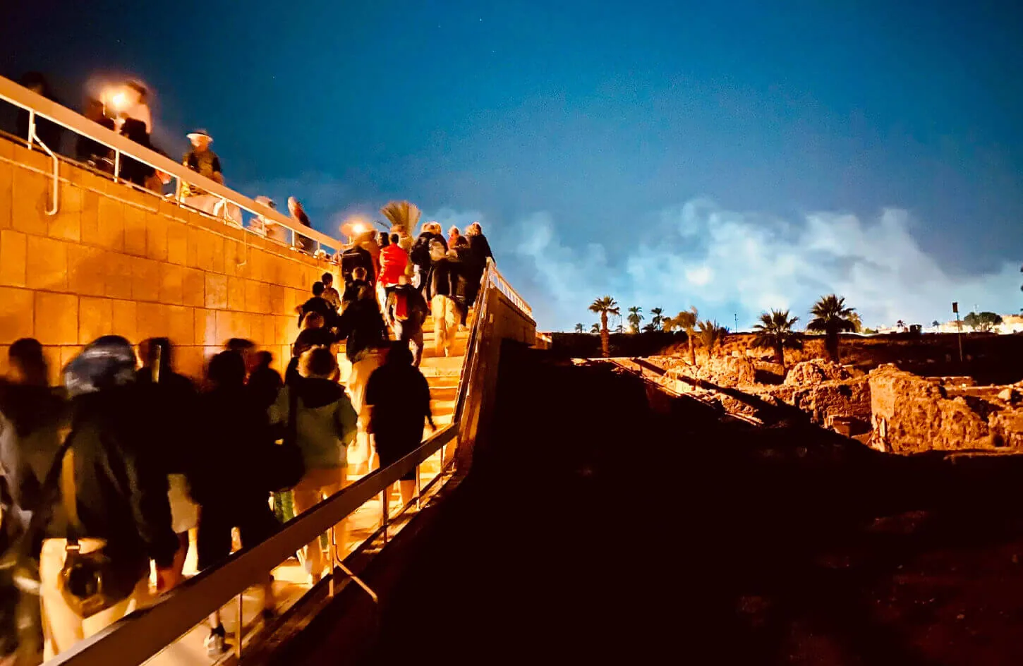 Magnificent views from the ascent of the light and sound show of Karnak