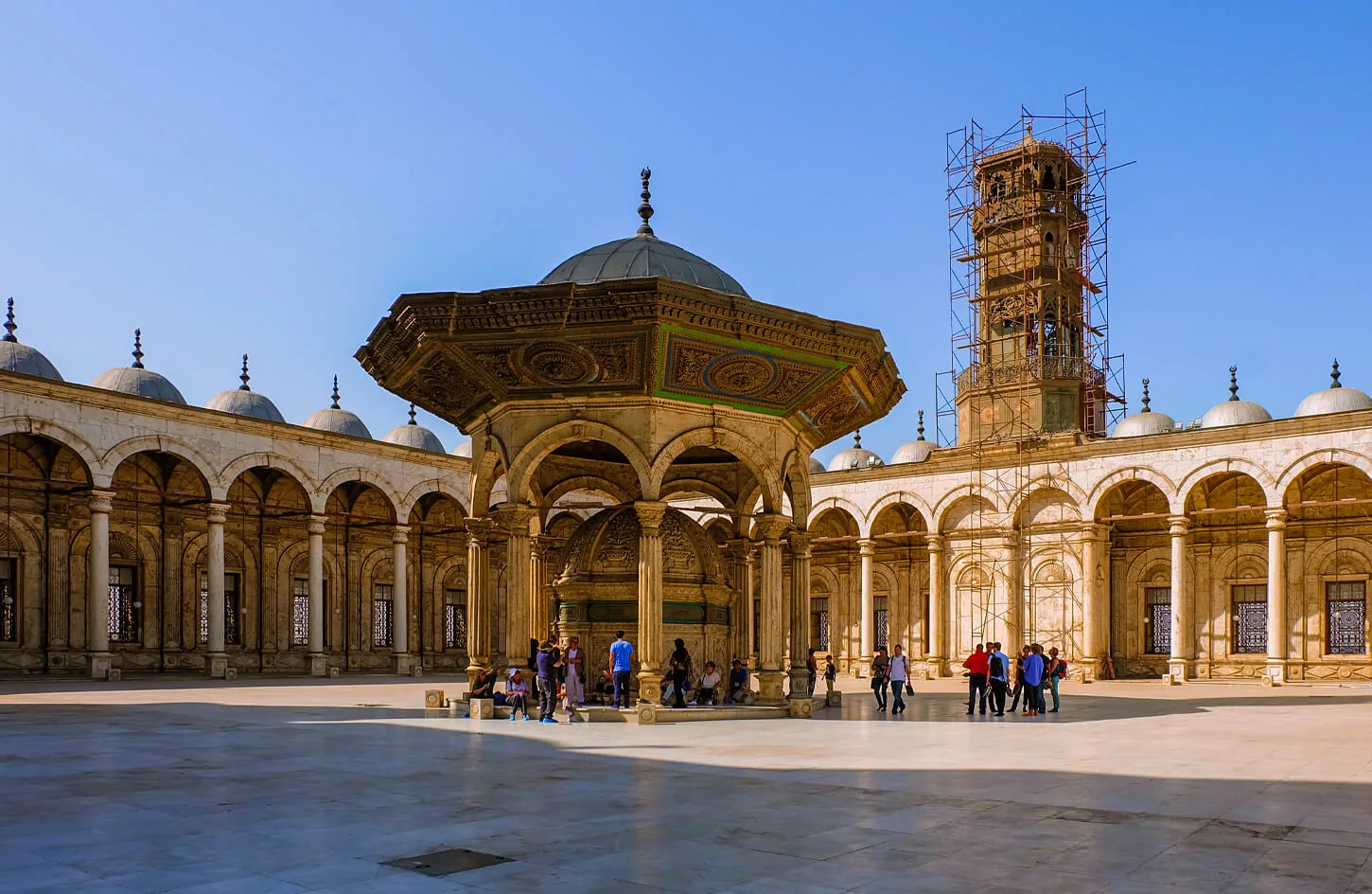 The inner courtyard of Muhammad Ali Mosque