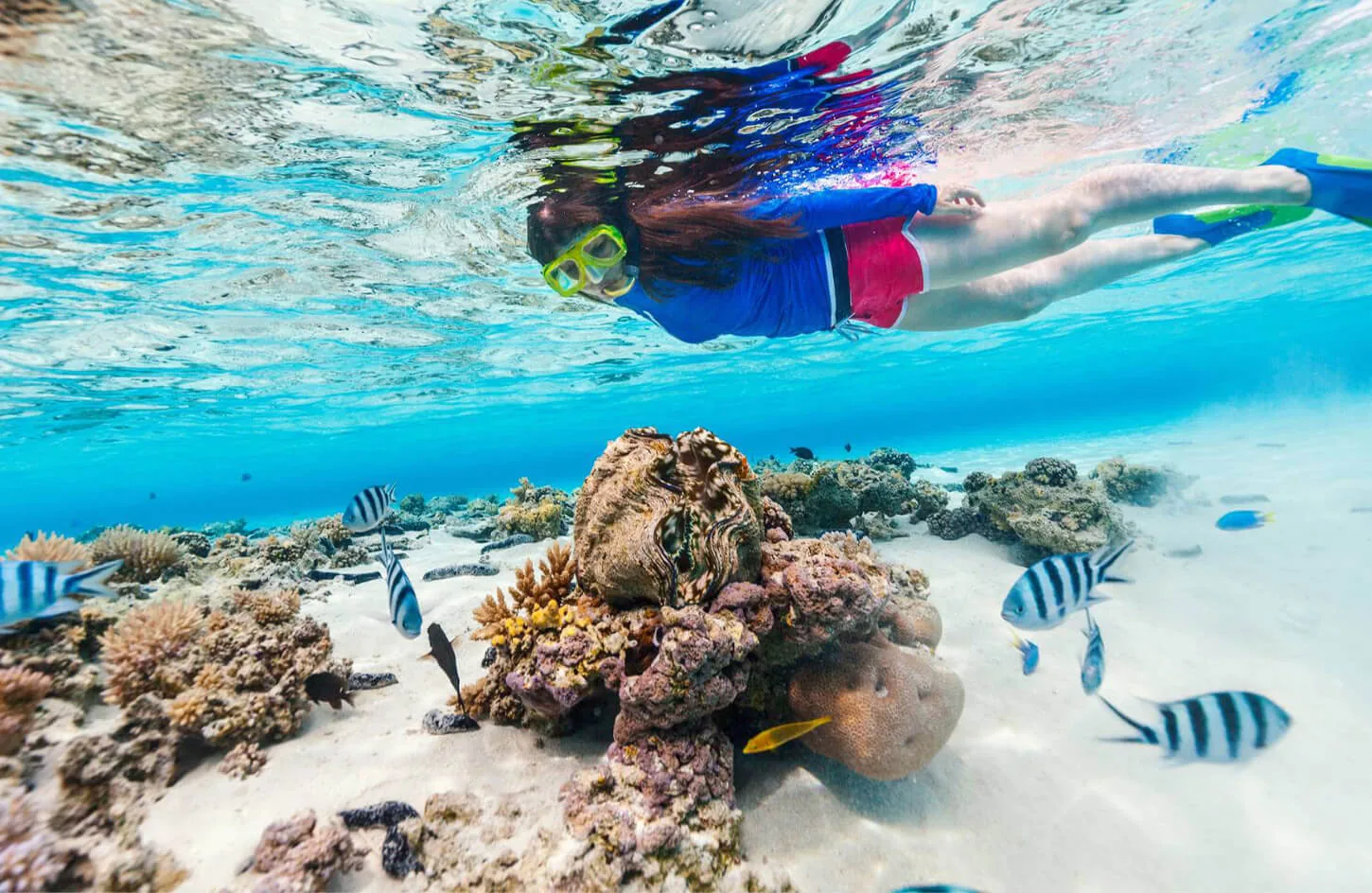A woman on a diving trip
