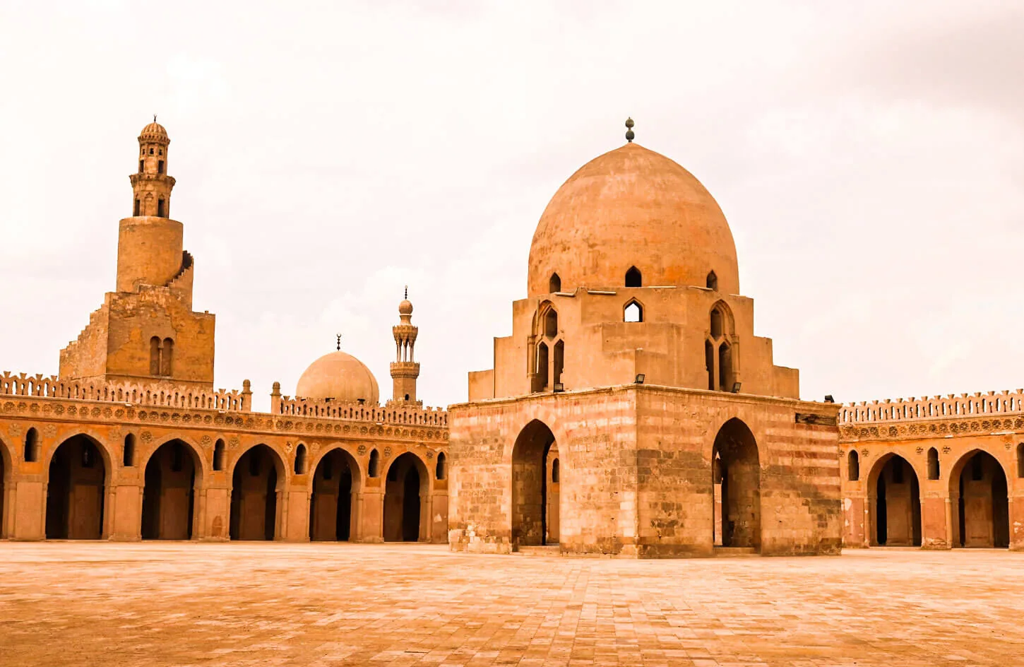The minaret and dome in the mosque of ahmed ibn tulun in el khalifa disterct